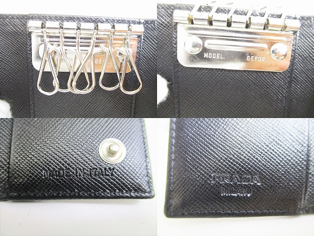 楽天市場】【未使用保管品】 プラダ PRADA ナイロン レザー 6連 キー