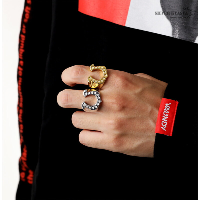 楽天市場】ホースシューリング 馬蹄リング 18KGP ゴールド シルバー CZ