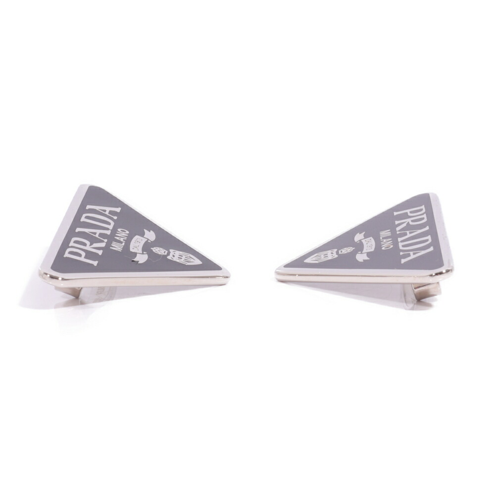 楽天市場】PRADA（プラダ）トライアングルロゴ ヘアクリップ ブラック