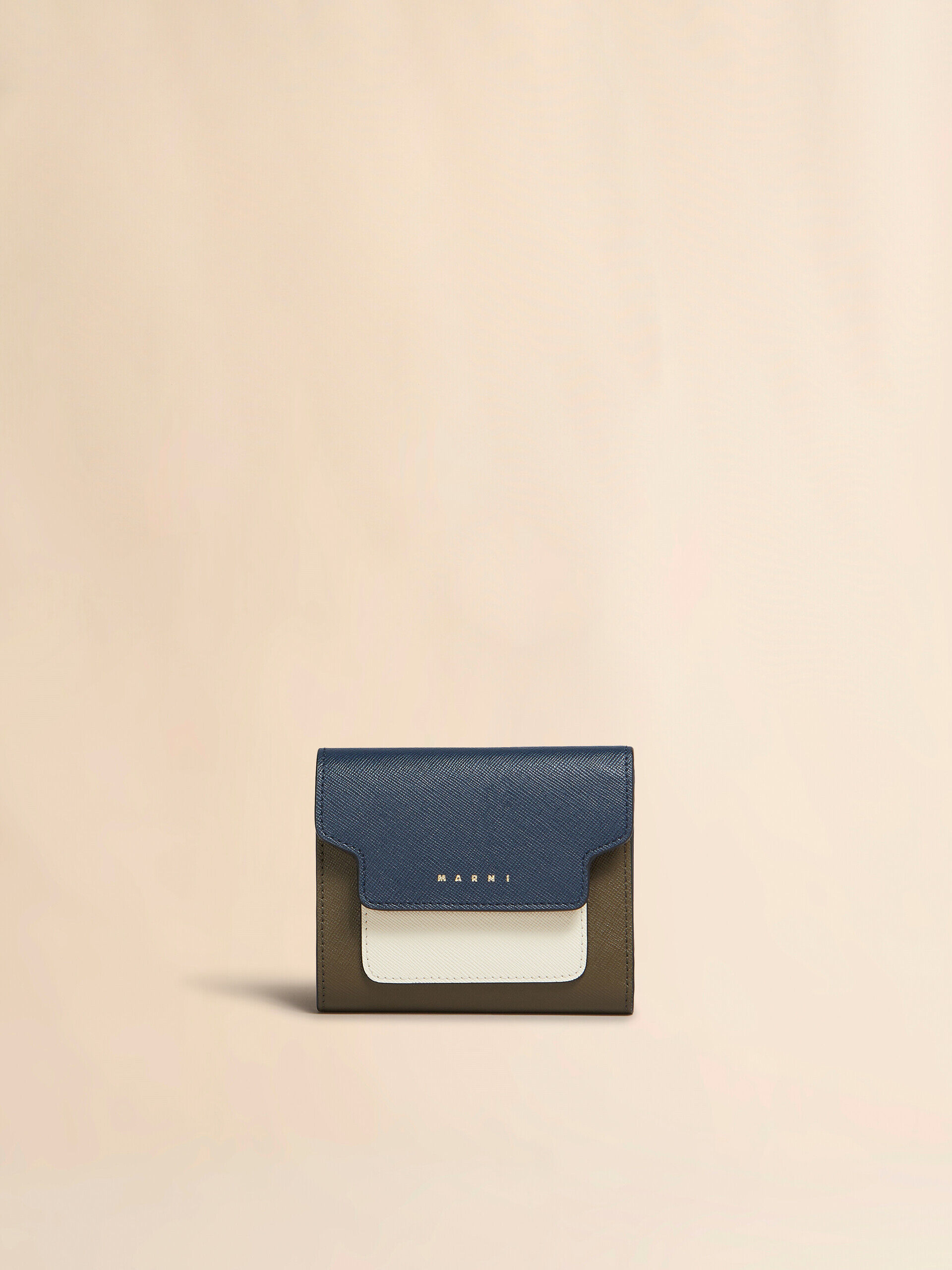 ブルー、ホワイト、グリーン サフィアーノレザー製ウオレット | Marni