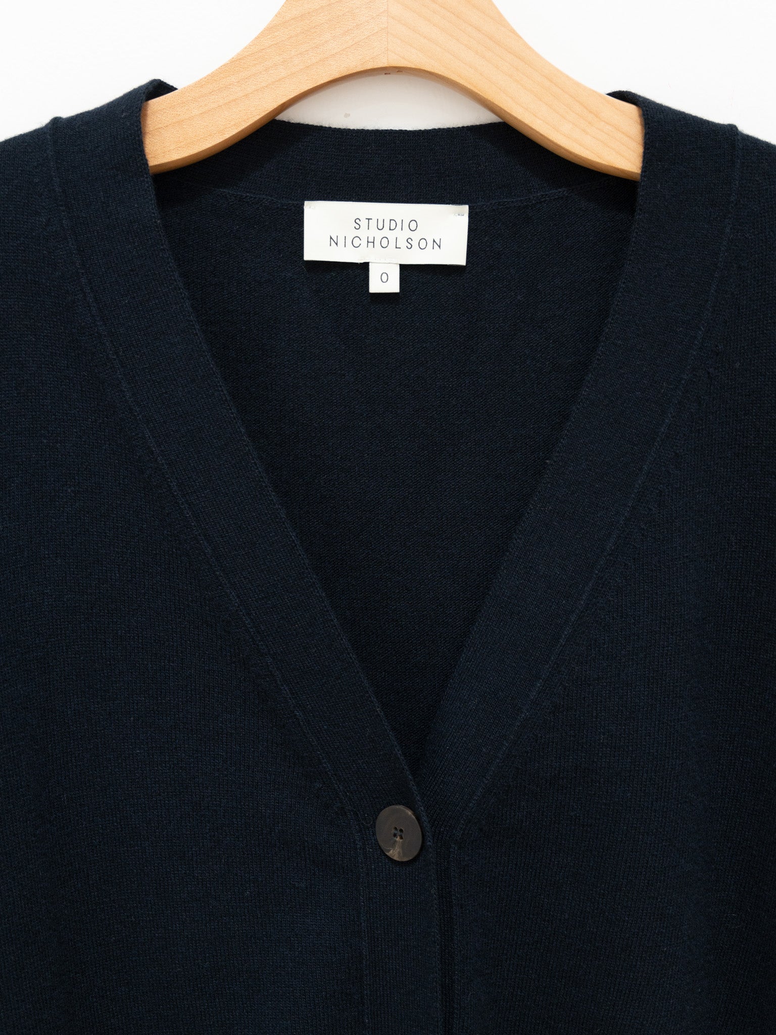 Namu Shop - Studio Nicholson Rall Lambswool Cardigan - Darkest Navy
