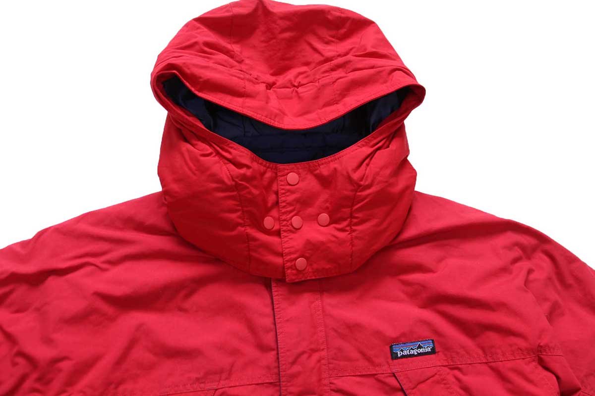 90s patagoniaパタゴニア フード付き 中綿入り ナイロンジャケット 赤