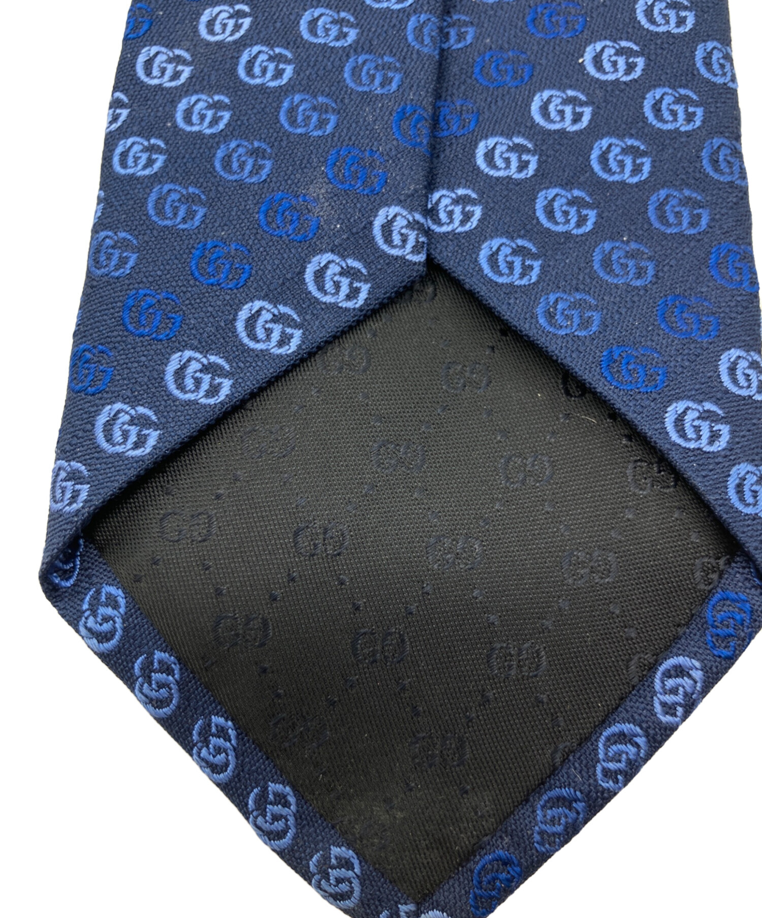中古・古着通販】GUCCI (グッチ) GGパターン シルクネクタイ ネイビー