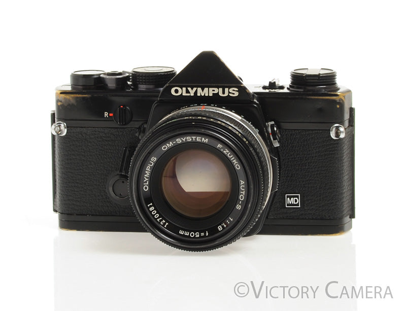 Olympus OM-1 MD Black Film Camera Body w/ 50mm F1.8 Lens [EXC+]