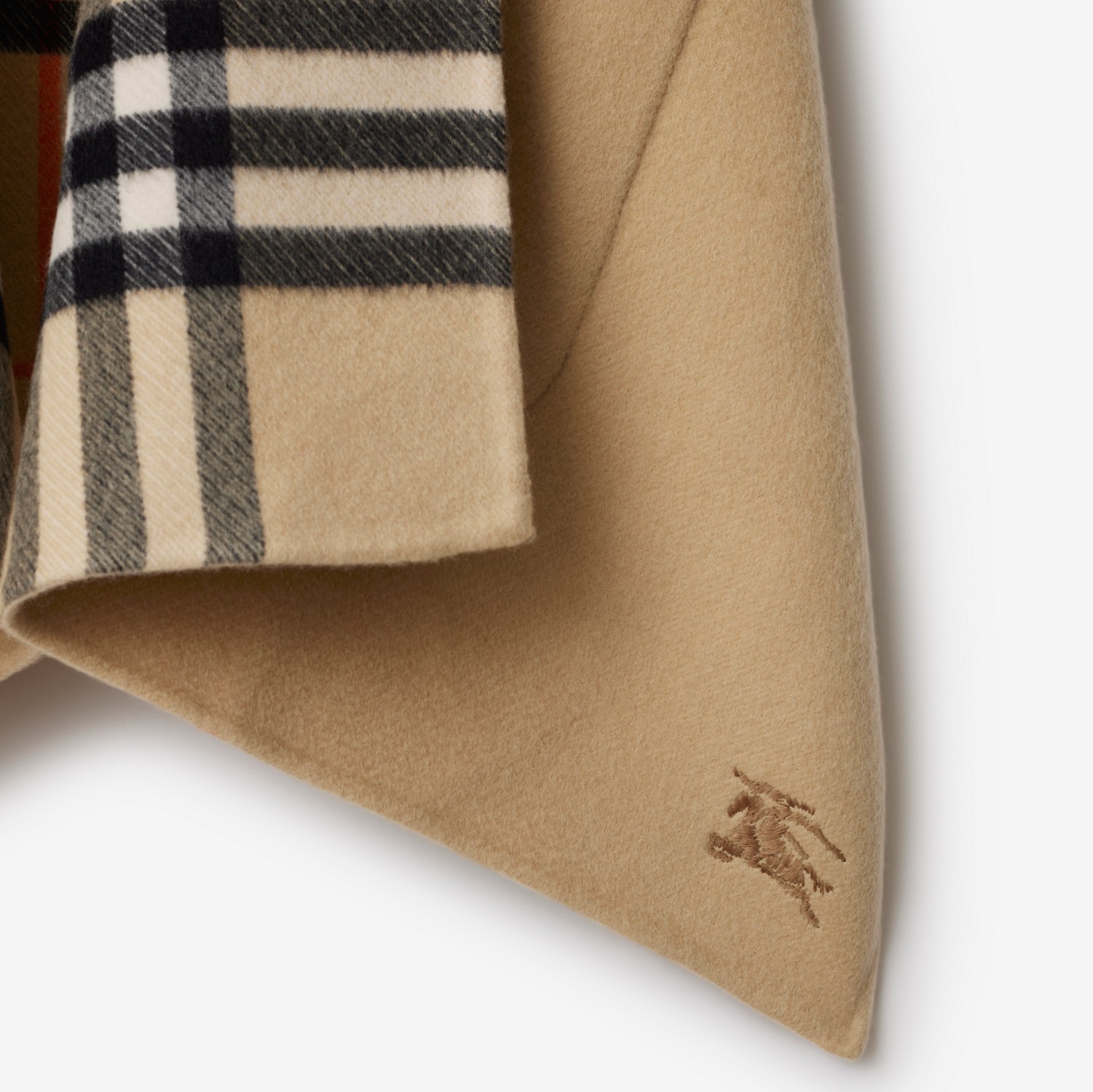 リバーシブル チェック カシミアケープ (サンド) | Burberry®公式サイト