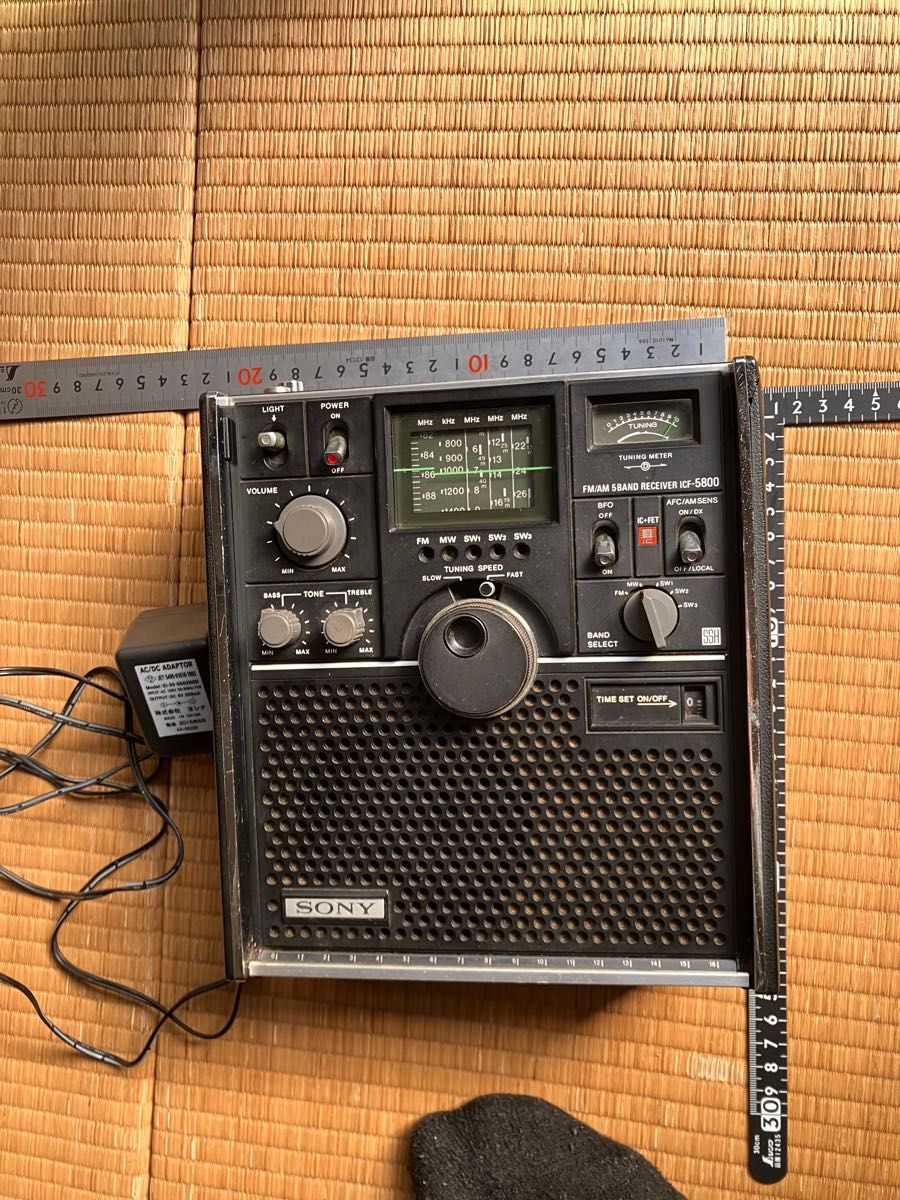 動作確認済 SONY ICF-5800 スカイセンサー ラジオ ACアダプターは6vの