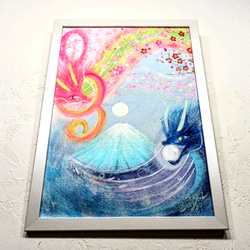 風水絵画＊神々の舞う奇跡の空〜龍と天女〜吉祥天 月 陰陽如意宝珠