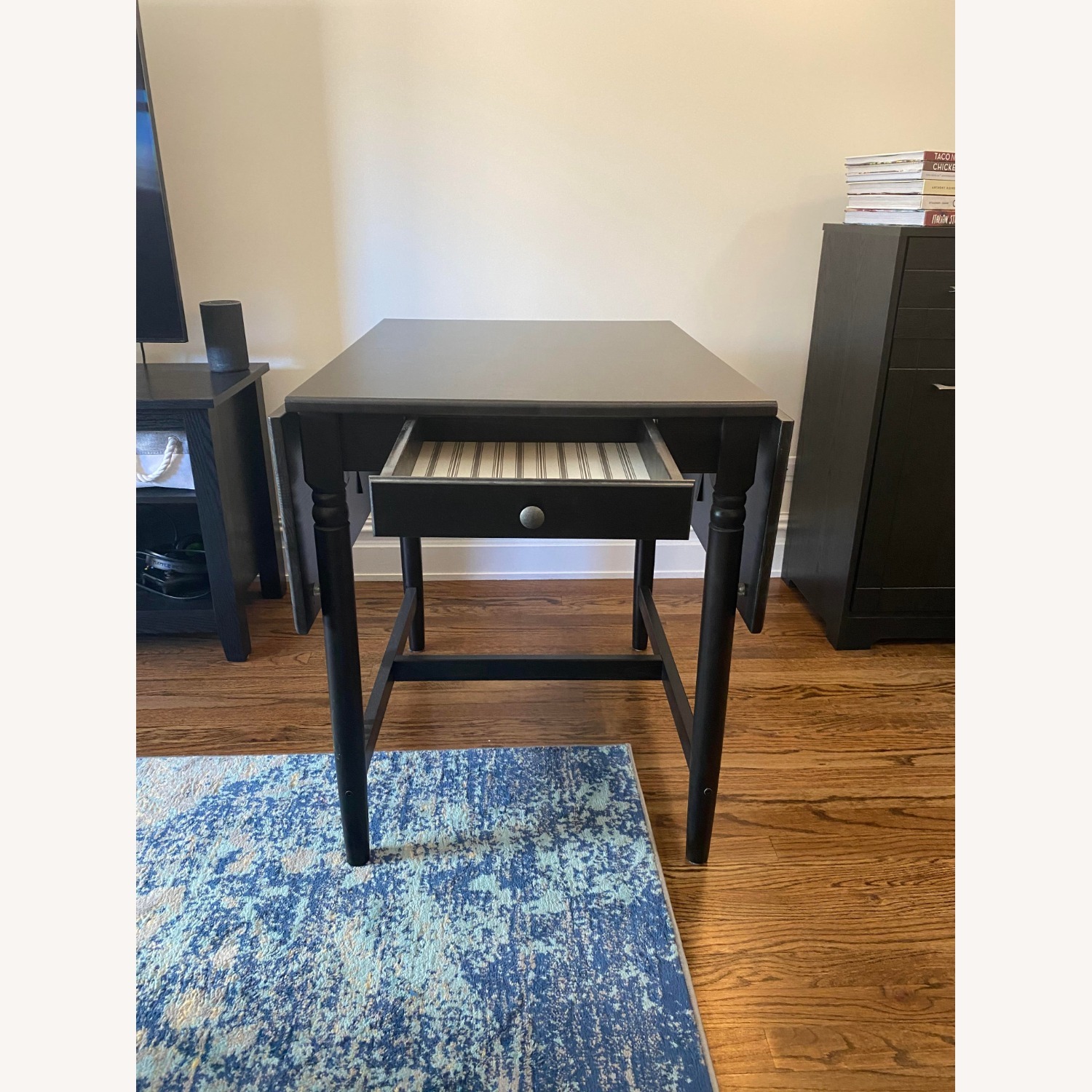 IKEA INGATORP Drop-Leaf Table, Brown-Black - AptDeco