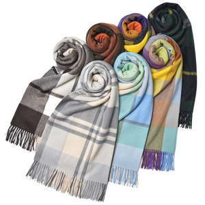 Joshua Ellis（ジョシュア エリス）カシミアチェック大判ストール 70