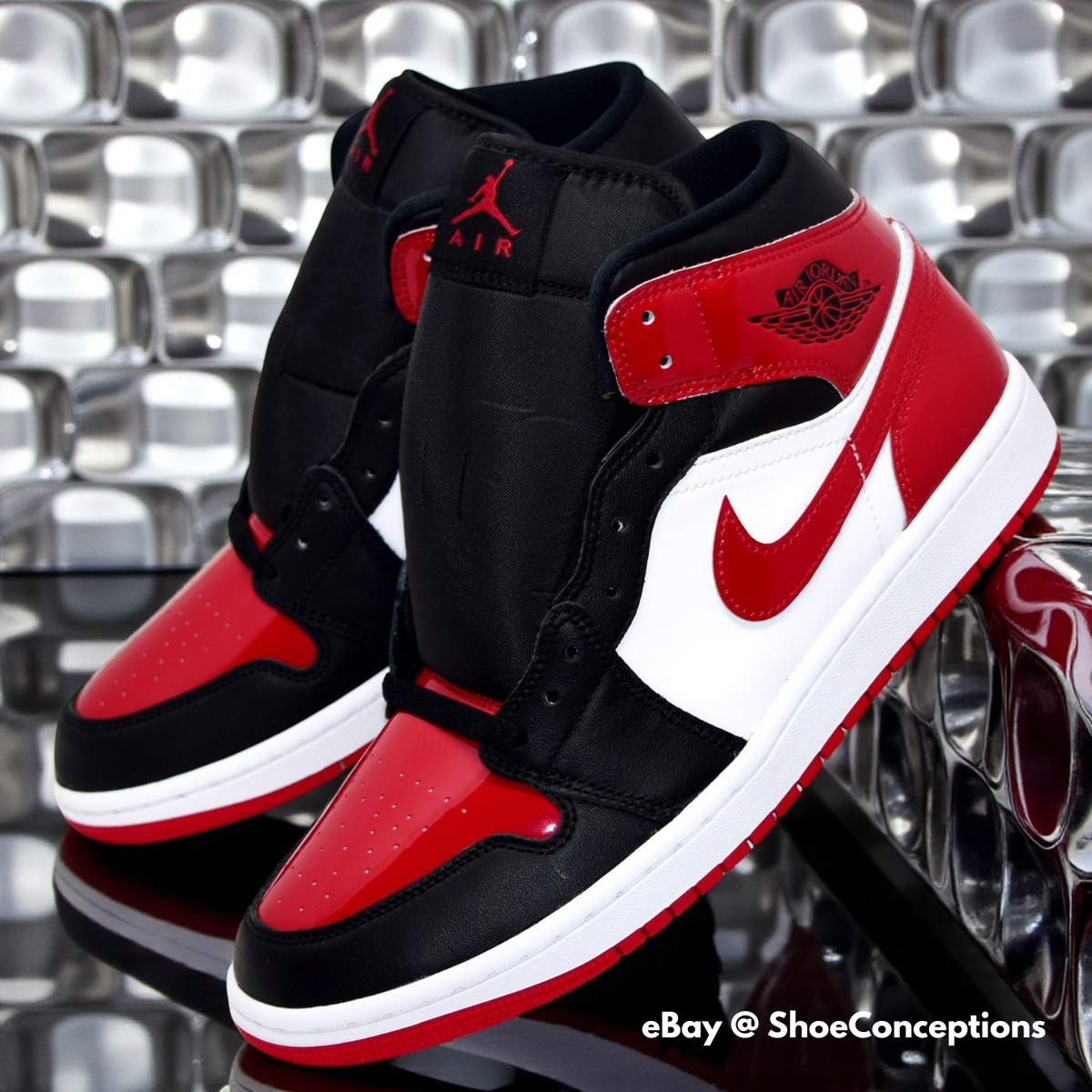 Nike Air Jordan 1 Mid SE Shoes Black Varsity Red White HV4091-006