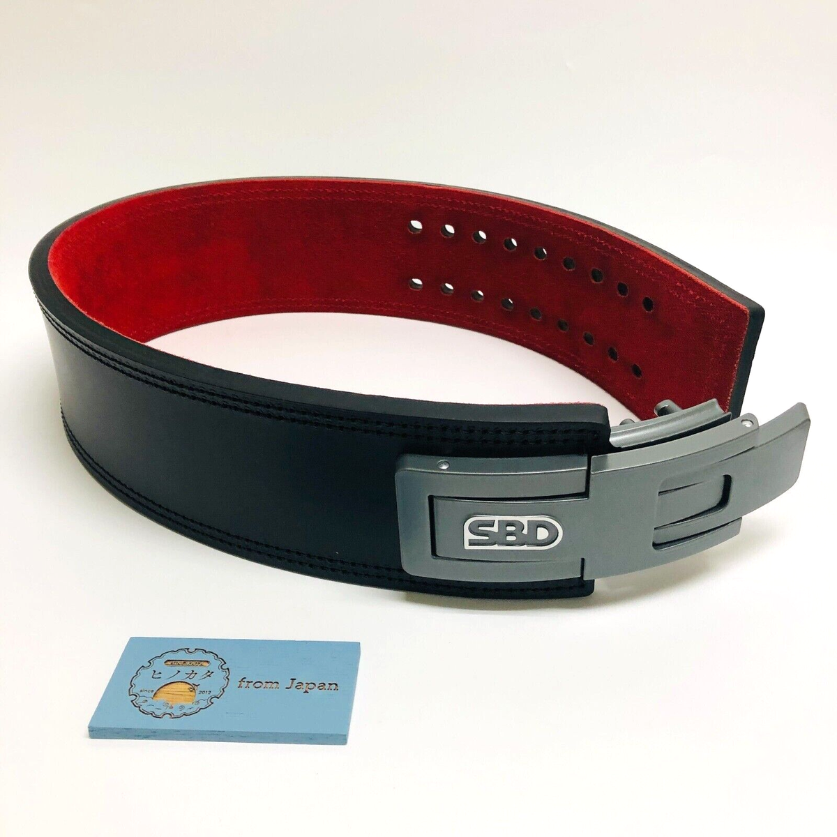 SBD パワーベルト 黒/赤 レザー SBD パワーベルト 黒と赤 レザー M