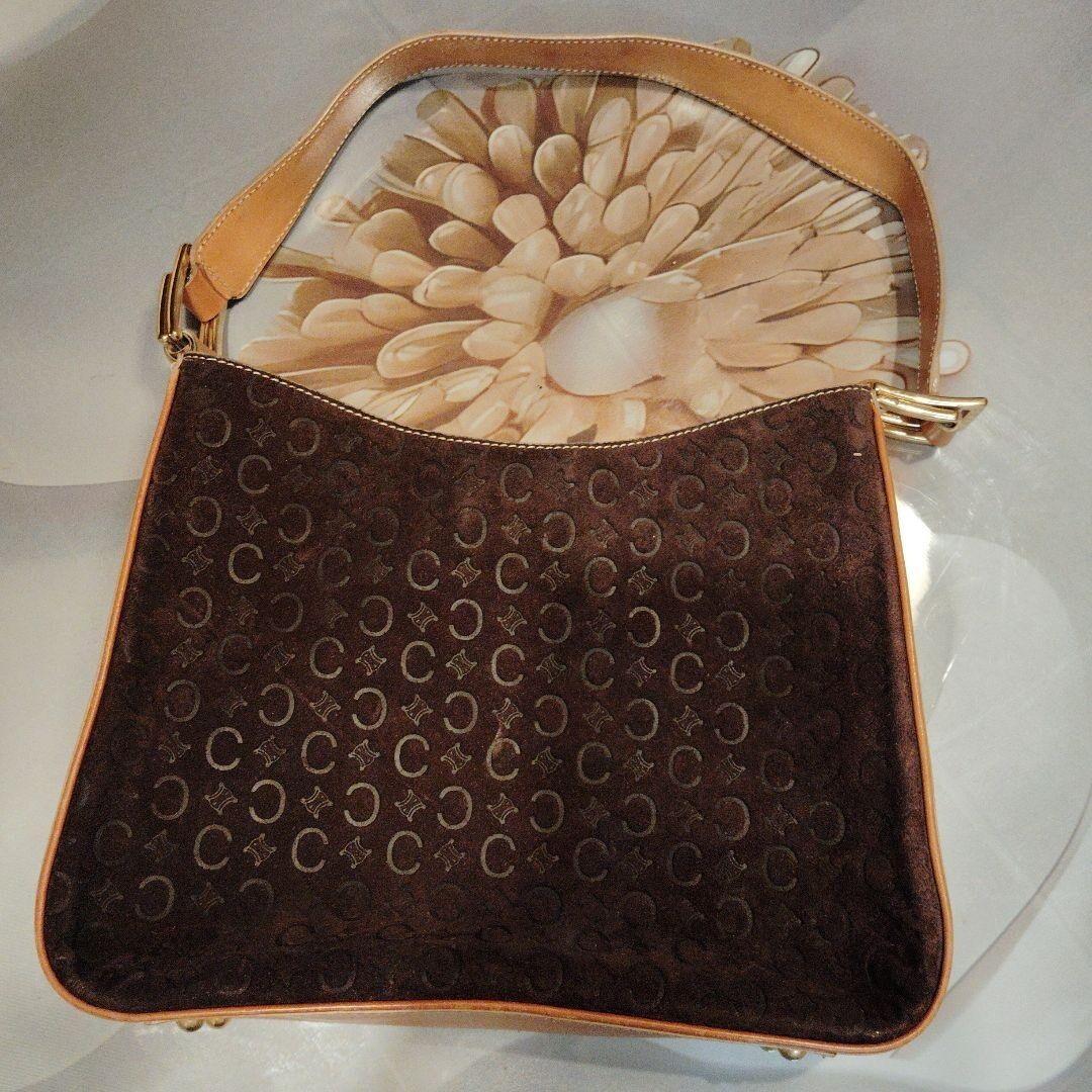 CELINE Shoulder Bag Crossbody C Macadam Suede Brown Authentic | eBay