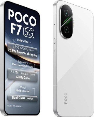 POCO F7 5G (Silver 512 GB 12 GB ) 8s Gen 4 Processor NFC 6.83