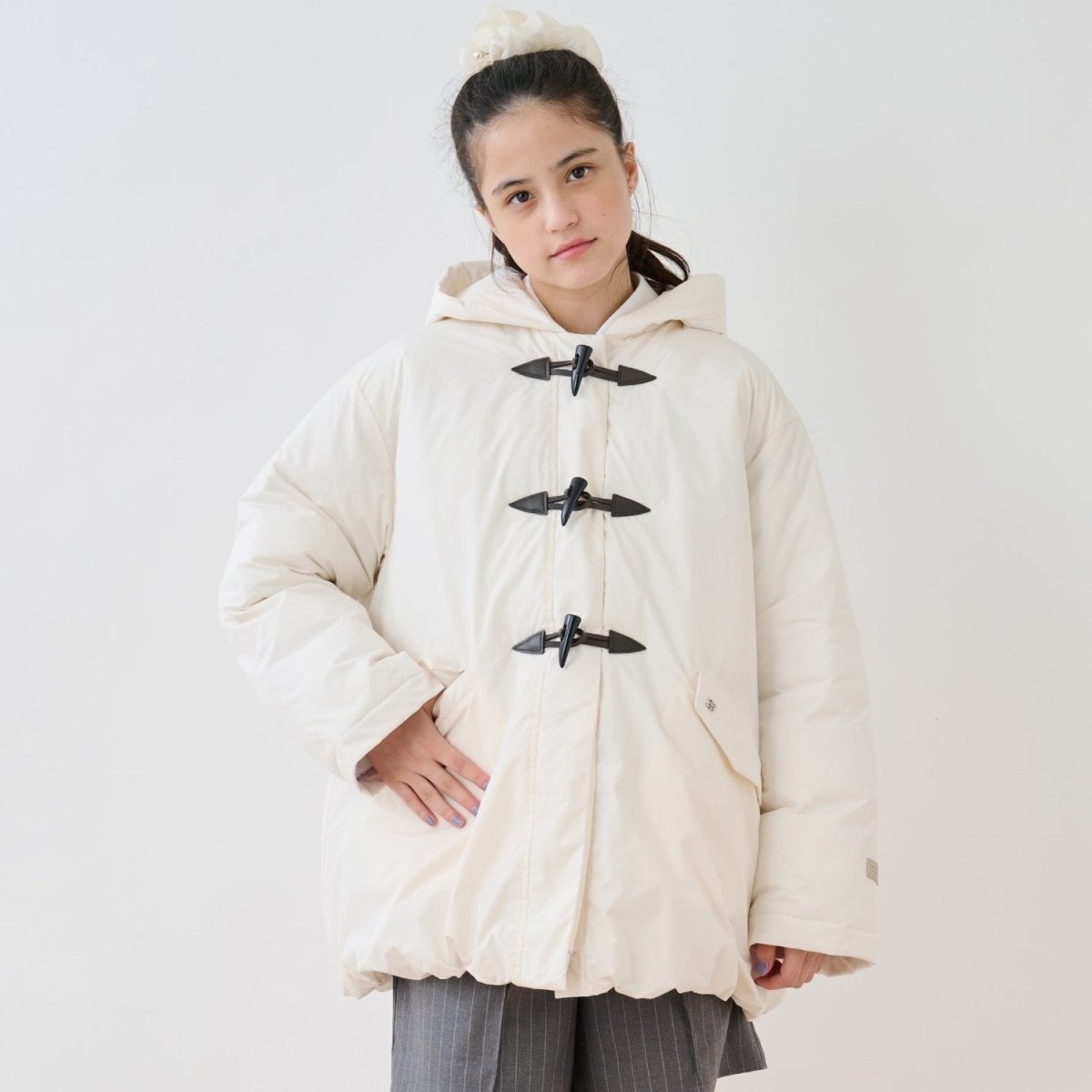 はっ水】ファイバー中わたダッフルコート | ポンポネットジュニア(pom