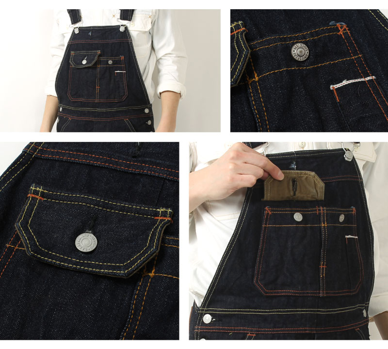 EIGHT-G(エイトジー) デニムオーバーオール 16oz DOUBLE KNEE OVERALL
