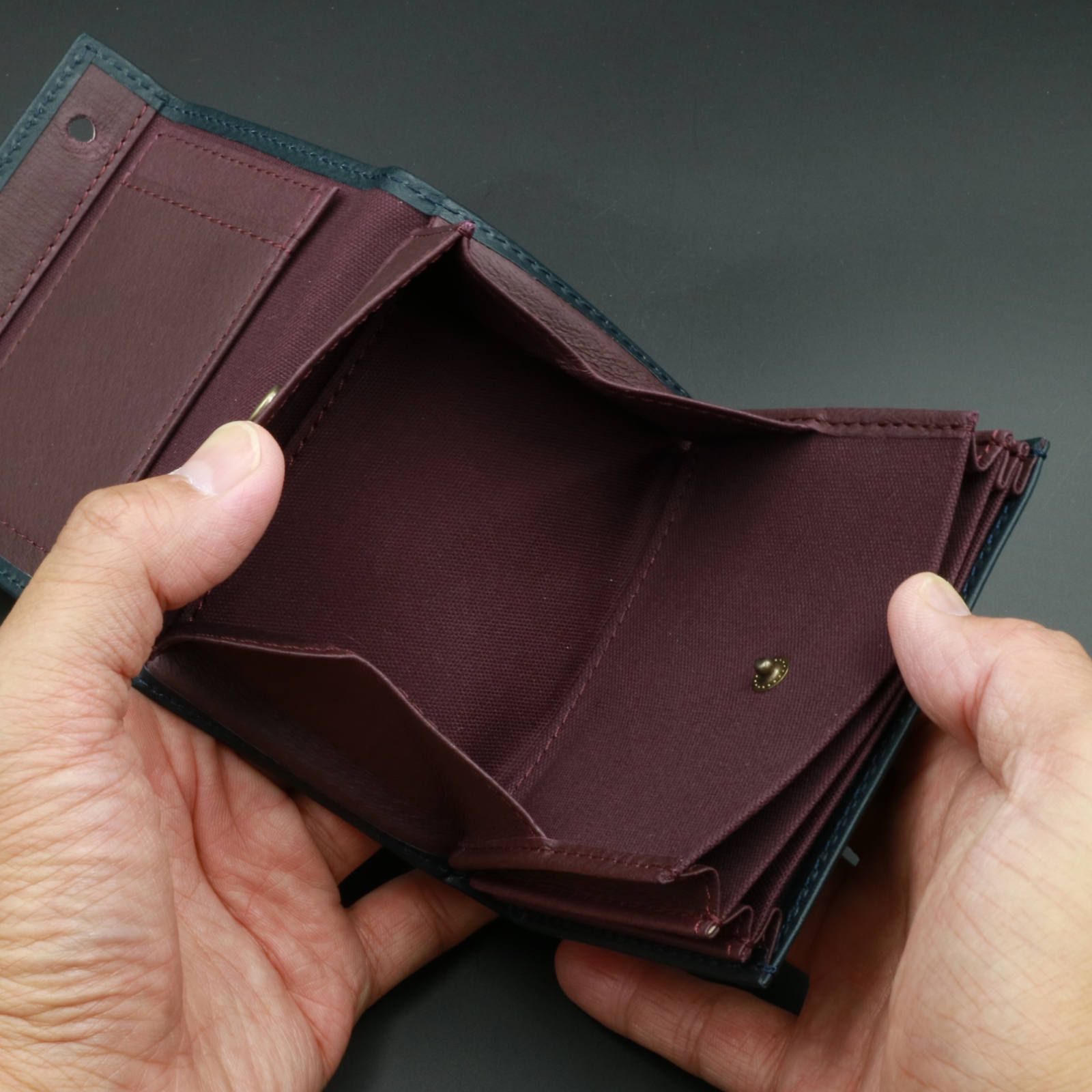 m+ - 【送料無料対象外】「millefoglie II P25」ミニ財布 ネイビー