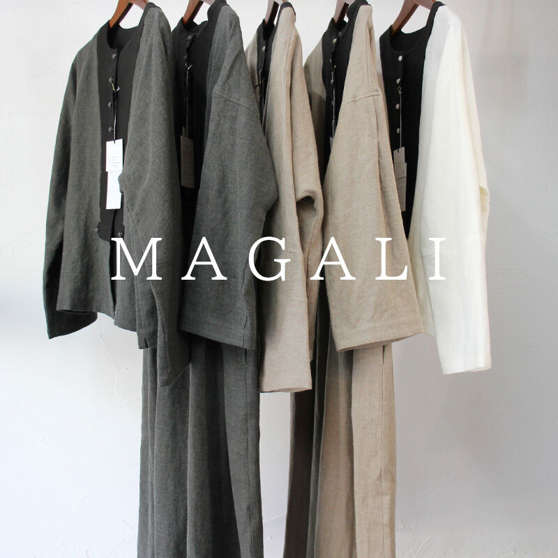 MAGALI マガリ ブラッシュドベルギーリネンカーディガン #ホワイト