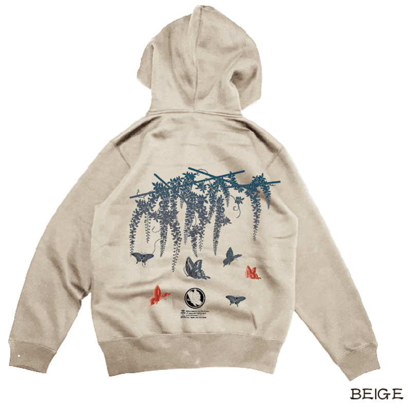 クロアゲハジップパーカー Black Swallowtail Zip Hoodie KJ-42