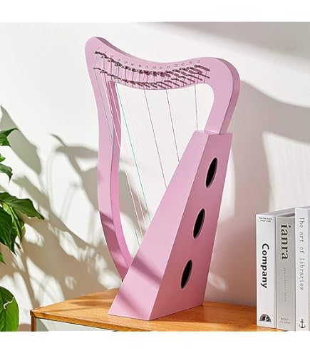 Amazon.co.jp: 19弦木製ハープ、ポータブルアイリッシュハープ、月形の