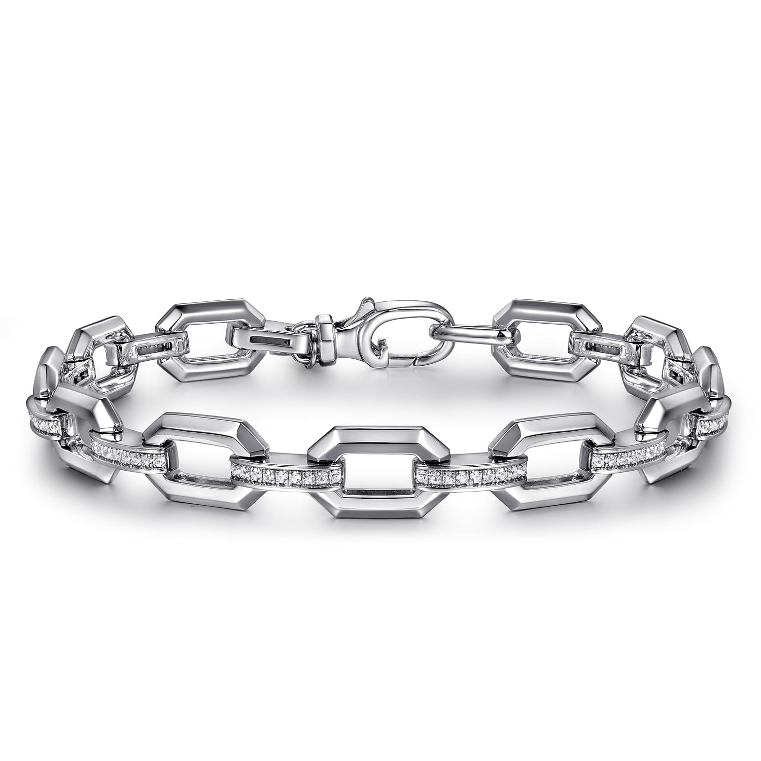 925 Silver Contemporary Link Chain Bracelet. SKU: TB4887-75SVJWS