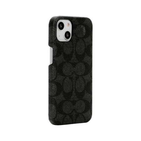 Coach Signature C Charcoal Black Canvas Case - For iPhone 13
