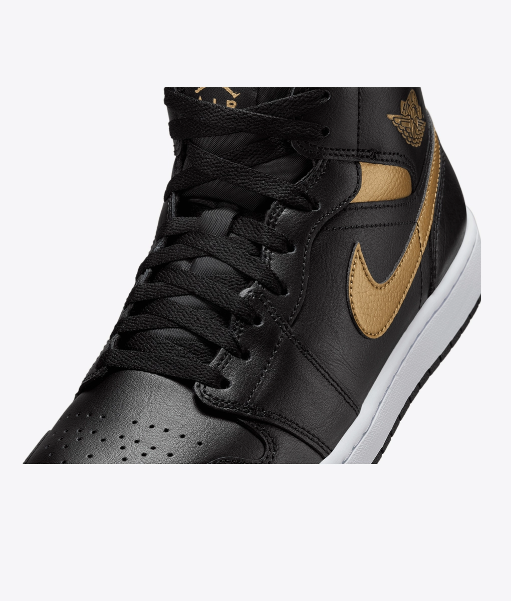 Jordan - JORDAN AIR JORDAN 1 MID BLACK/METALLIC GOLD-WHITE l BUY