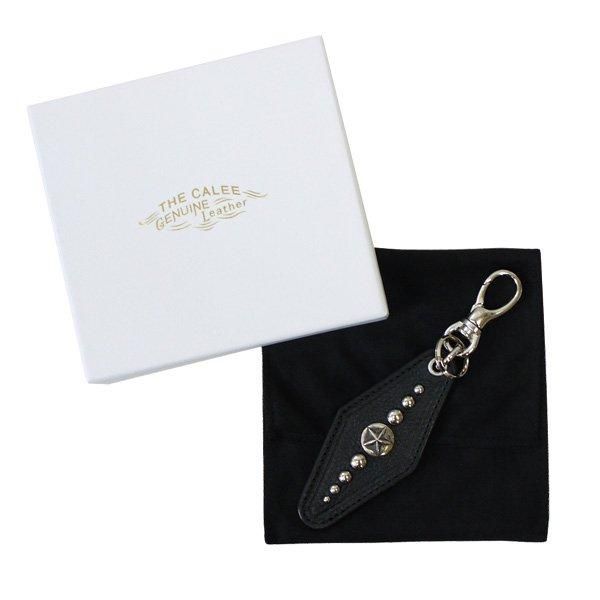 soldout! _ CL-24SS024LE SILVER STAR CONCHO LEATHER KEY RING