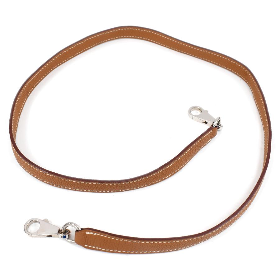 HERMES（エルメス） ショルダーストラップ レザー ブラウン シルバー