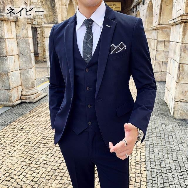 3ピーススーツ メンズ タキシード パーティー 結婚式 紳士服
