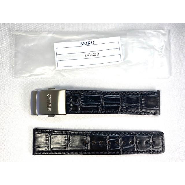 SEIKO（セイコー） DG42JB SEIKO 20mm 純正革ベルト 牛革 ワニ型押し