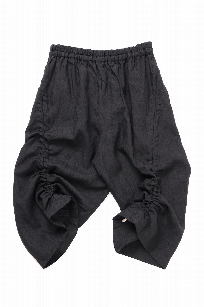 YUTA MATSUOKA baggy pants / high density canvas linen (black)の