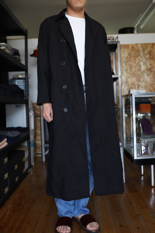 HITMAN COAT..BLACK LINEN : FEEBLES