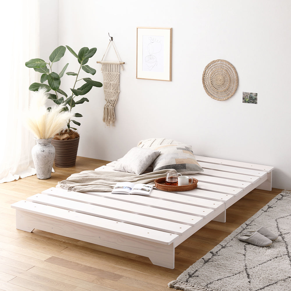 天然木 フラットデザイン すのこベッド ロータイプ/フラット＆シンプル