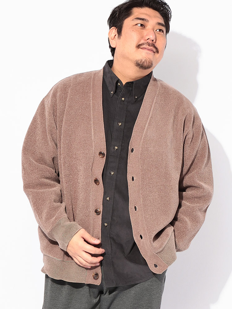 カーディガン Wフェイス モール トップス カーディガン ニット モール