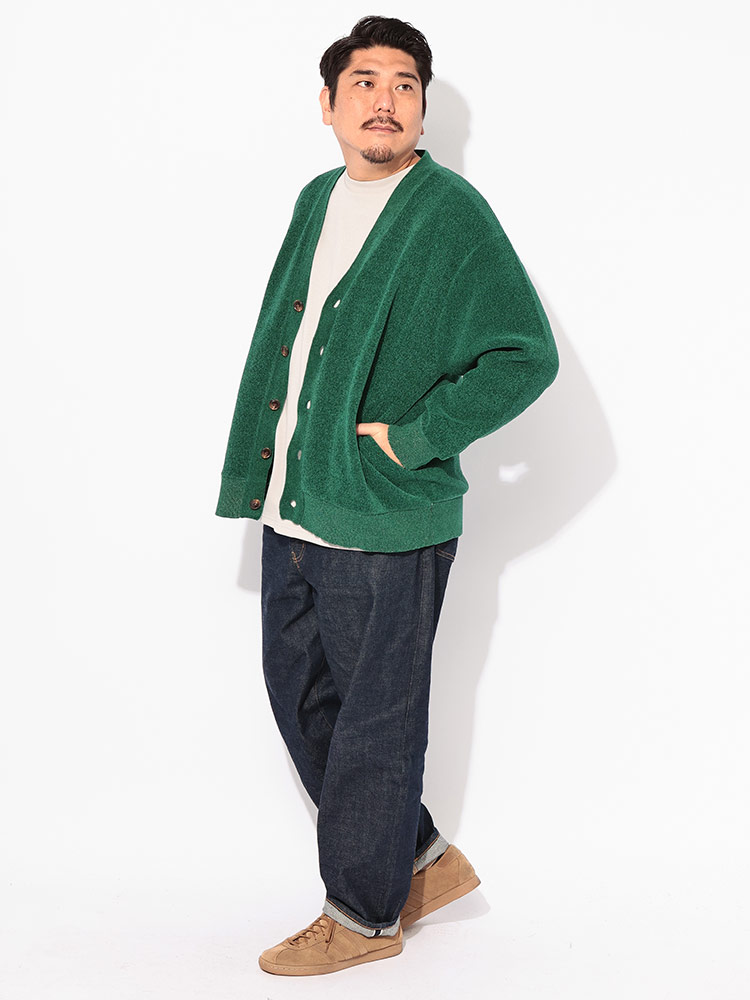 カーディガン Wフェイス モール トップス カーディガン ニット モール