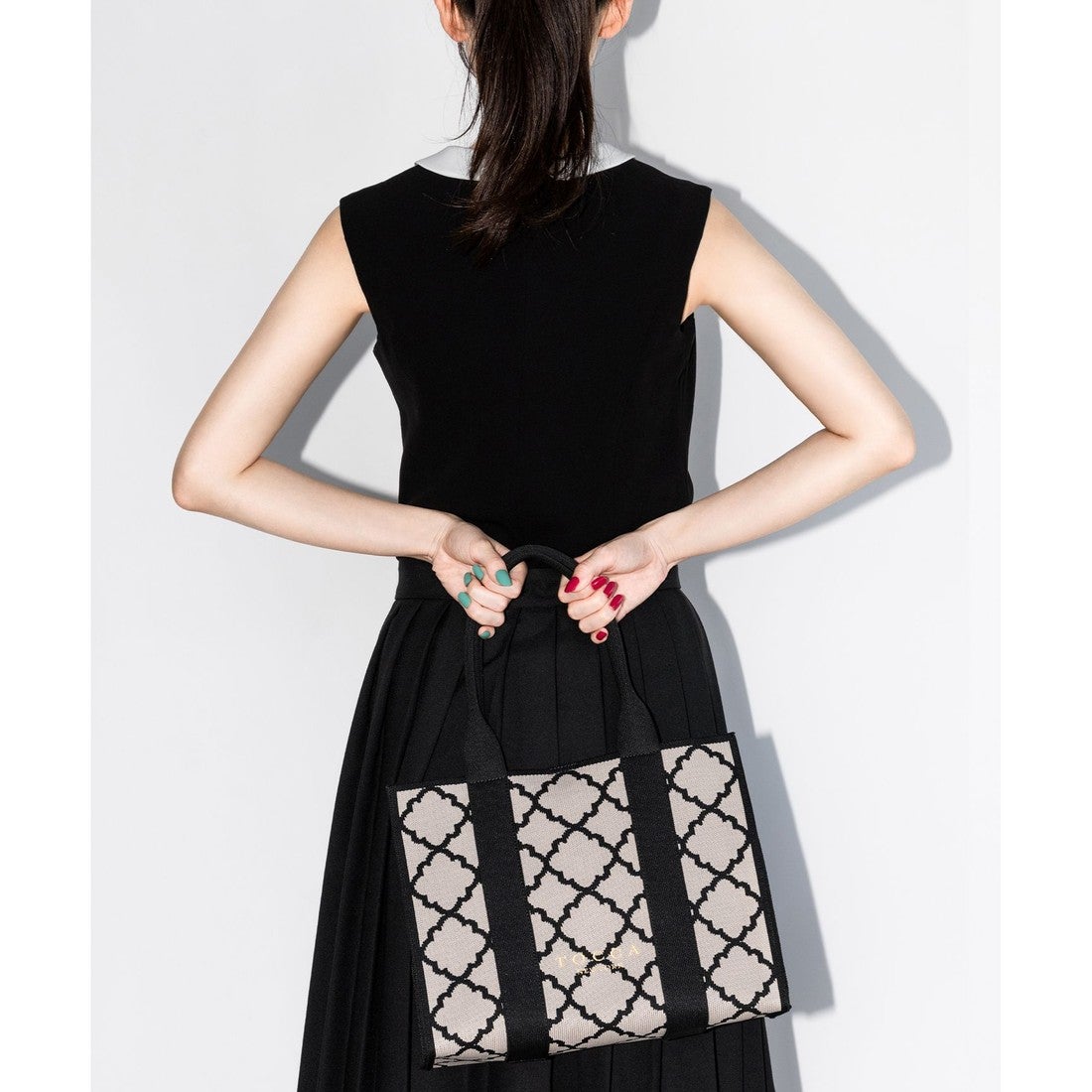 TOCCA 【大人百花掲載】【A4サイズ対応】CHECKER CLOVER KNITBAG