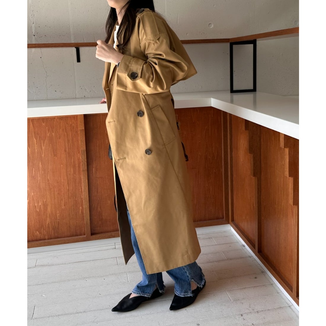 MAISON BREEZE 【SETUP7】アウター トレンチコート ダブルブレスト