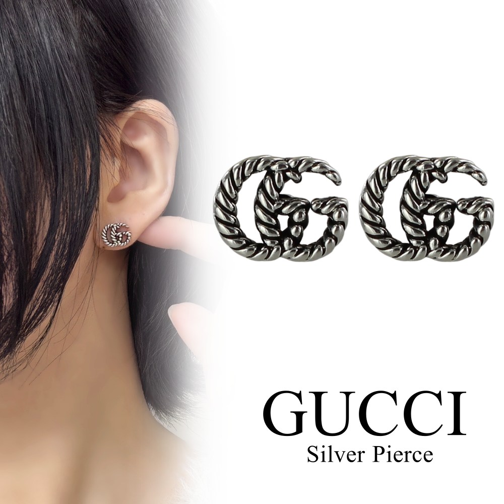 楽天市場】O 【GUCCI】インターロッキングGピアス ゴルメット メッキ