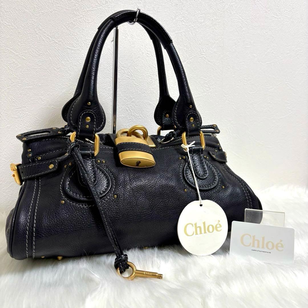 美品✨ Chloe クロエ パディントン ハンドバッグ レザー ブラック クロエ Chloe パディントン レザー ハンドバッグ ブラック WS10757