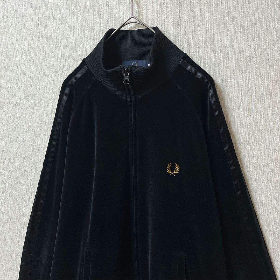 FRED PERRY フレッドペリー トラックジャケット ジャージ ベロア 黒