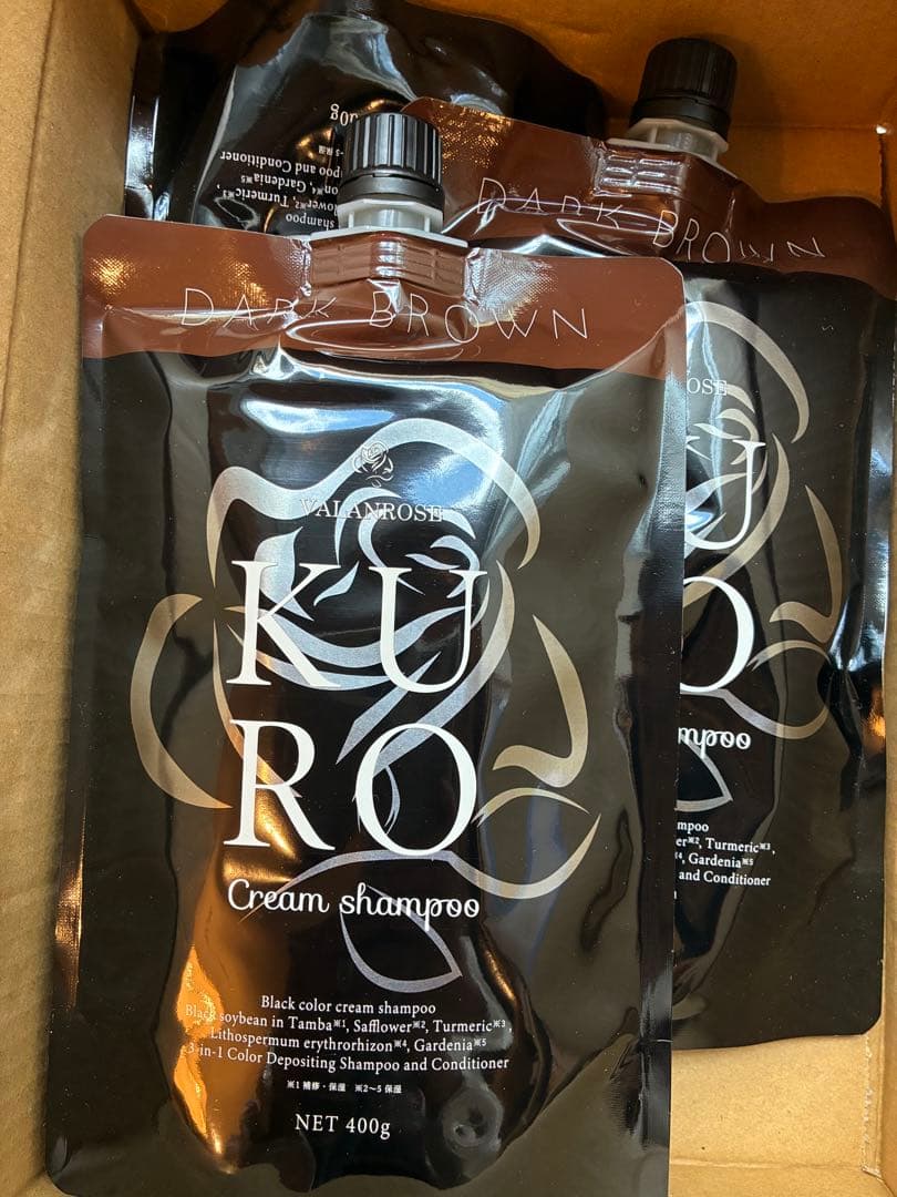 KURO Cream shampoo ダークブラウン 400g ✖️3 KURO Cream Shampoo ダークブラウン 400g - メルカリ