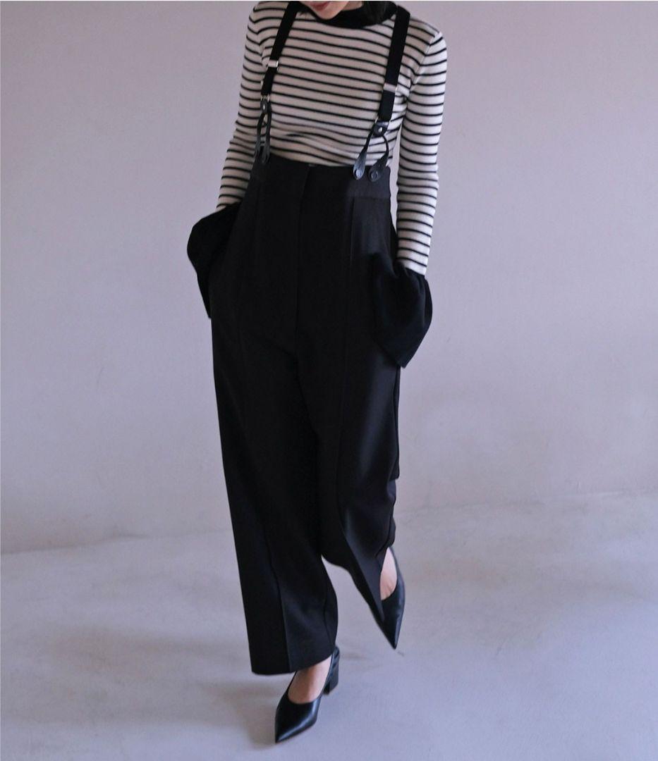 週末値下げ！AKTE アクテ　ストラップワイドパンツ　サスペンダーパンツ ストラップワイドパンツ | AKTE