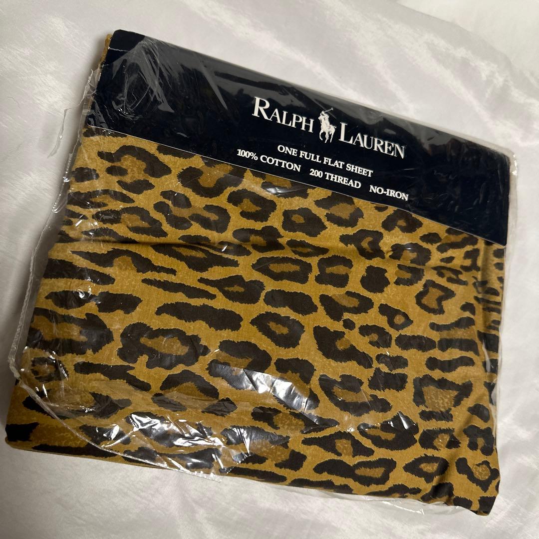 新品　希少　RALPH LAUREN ダブル　フィッテッドシーツ レオパード seam] Ralph Lauren Purple Label and Polo Ralph Lauren present the
