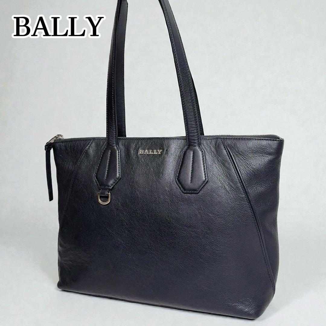 BALLY トートバッグ レザー 黒 シボ革 A4 肩掛 ゴールド 通勤 スーツ BALLY トートバッグ レザー 黒 シボ革 A4 肩掛 ゴールド 通勤 スーツ