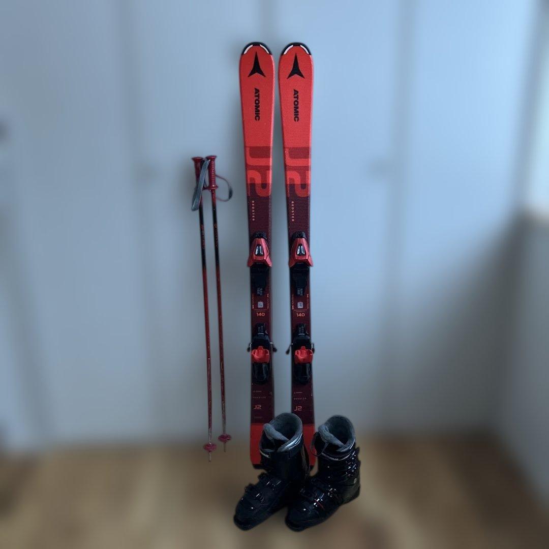 ATOMIC スキー赤140cm ブーツ黒25cm 4点セット ATOMIC（アトミック） 【即納】2024 ATOMIC スキーブーツ HAWX KIDS 4