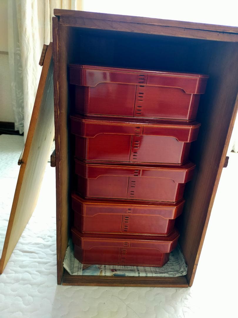 飛騨春慶塗 大徳寺重　大徳寺弁当 5客　茶事　点心 □飛騨春慶□ 弁当箱 大徳寺 5客 最高級品 ひだしゅんけい 透漆塗り