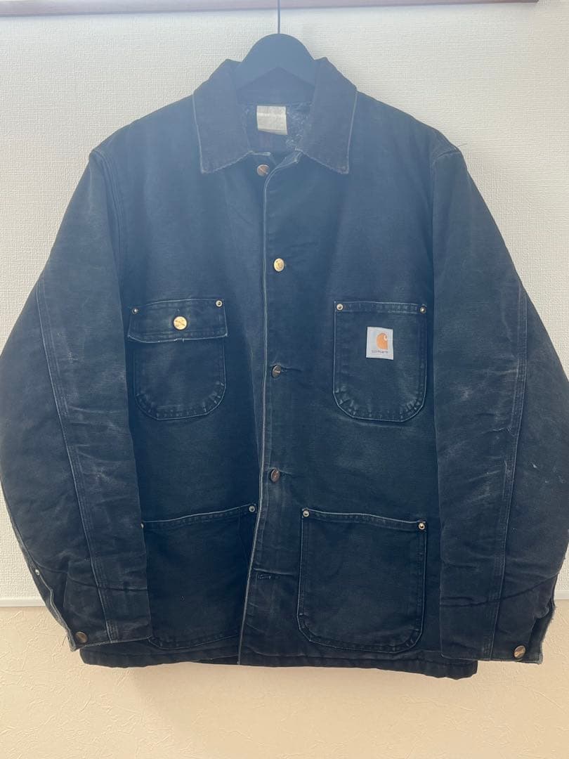 90s Carhartt ミシガンチョアコート ブラック フェード L相当星タグ 90's Carhartt ミシガンチョアコート – 古着屋Top of the Hillのネット