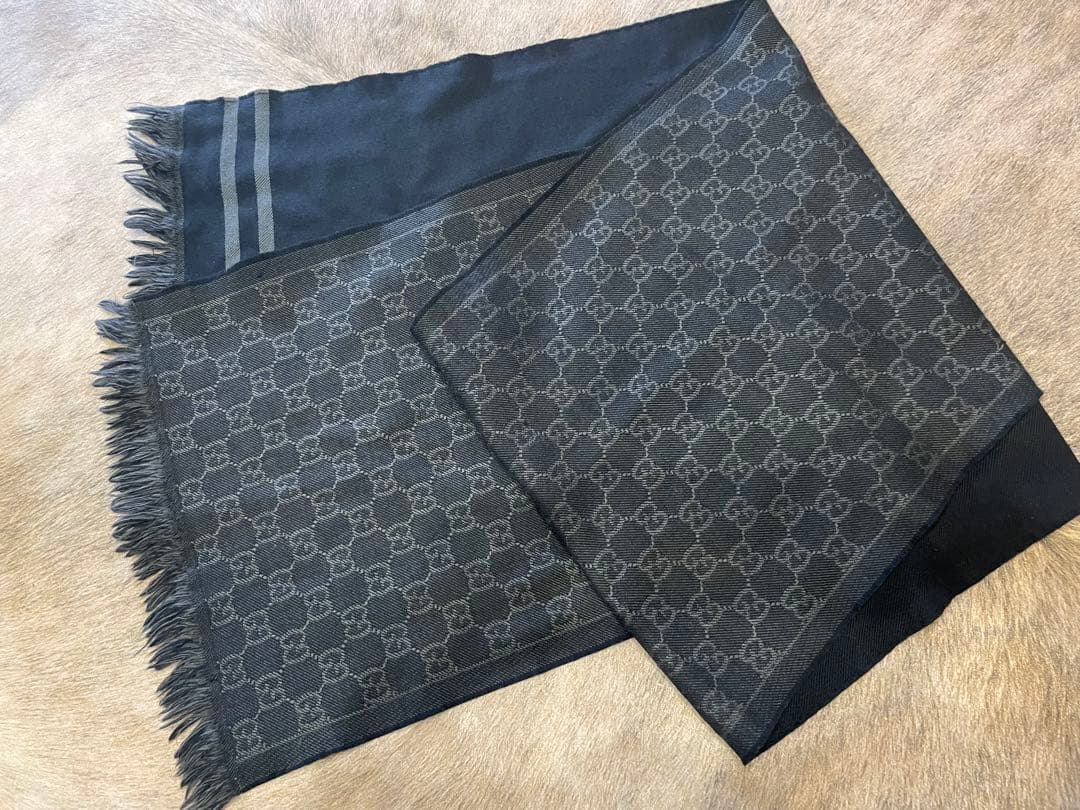 正規保証❗️返品可能❗️古物有　即日発送 様GUCCI ブラック マフラー zeitakuya_165904-3g646-1000