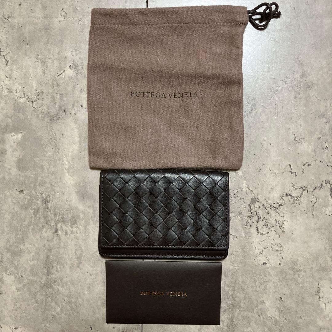 【美品】Bottega Veneta 名刺入れ イントレチャート ダークブラウン BOTTEGA VENETA（ボッテガ・ヴェネタ） 名刺入れ メンズ ブランド