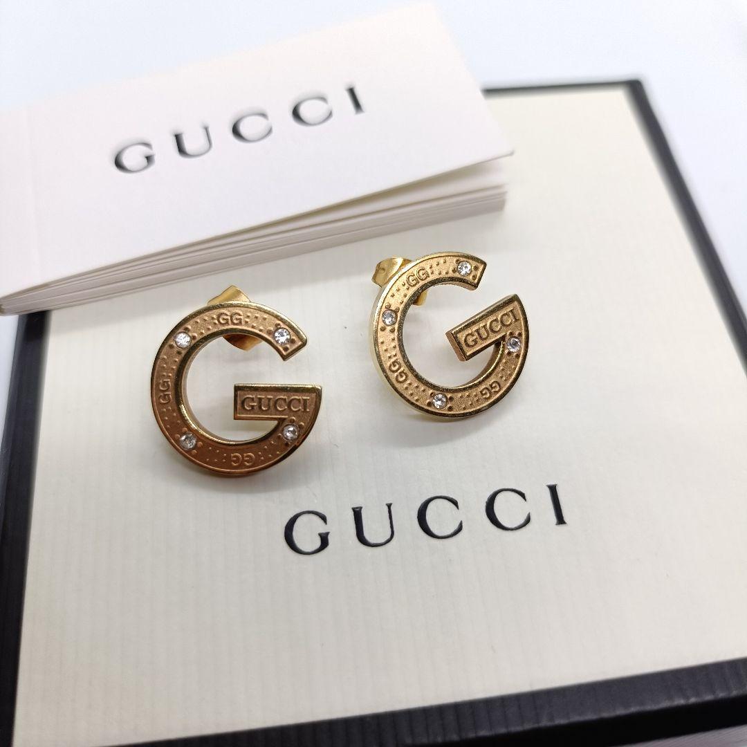 GUCCI✨️ピアス　Gロゴ　ゴールド　スタッド GUCCI（グッチ） ピアス レディス 18K GGスタッズ イエローゴールド